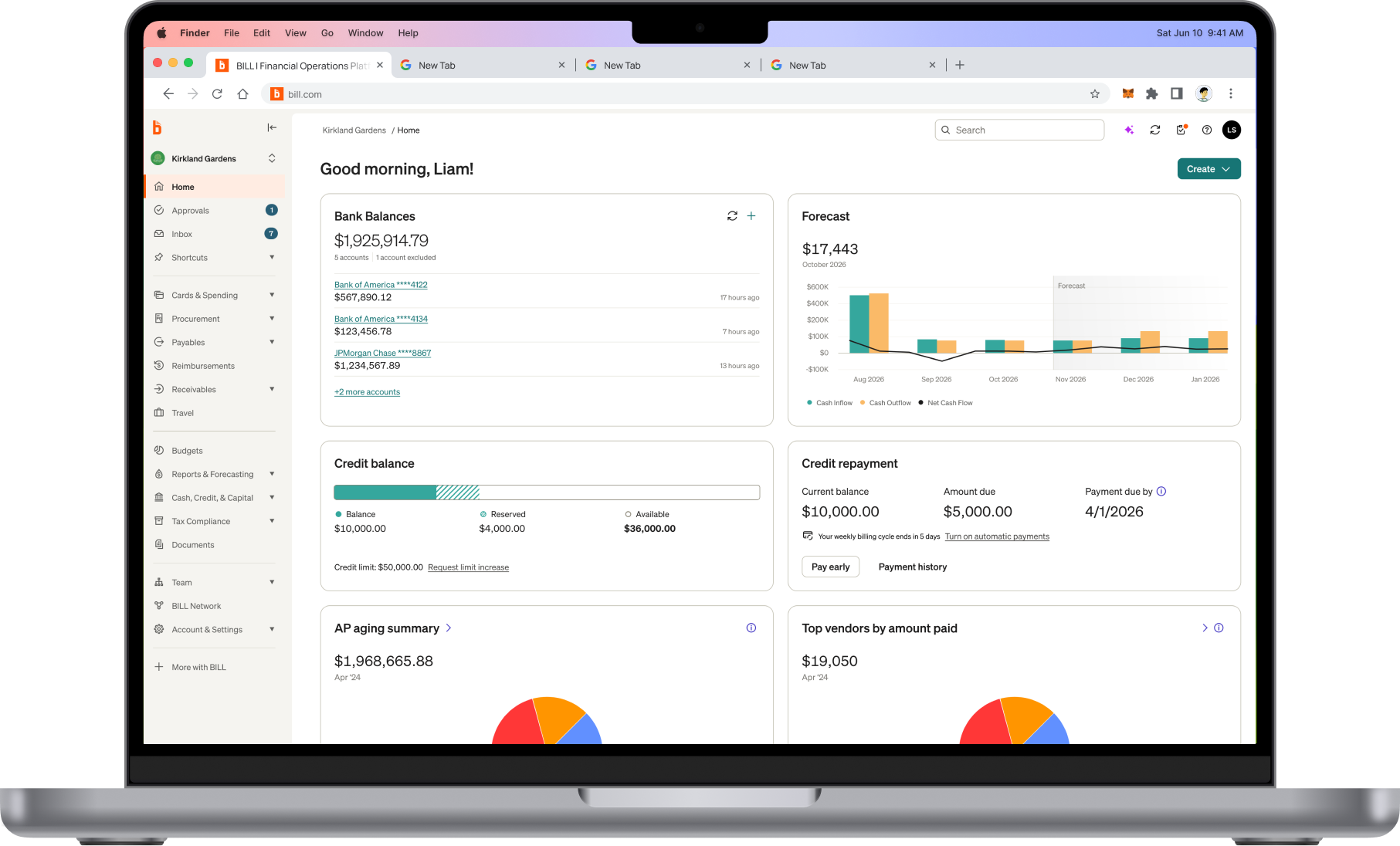 BILL platform homepage